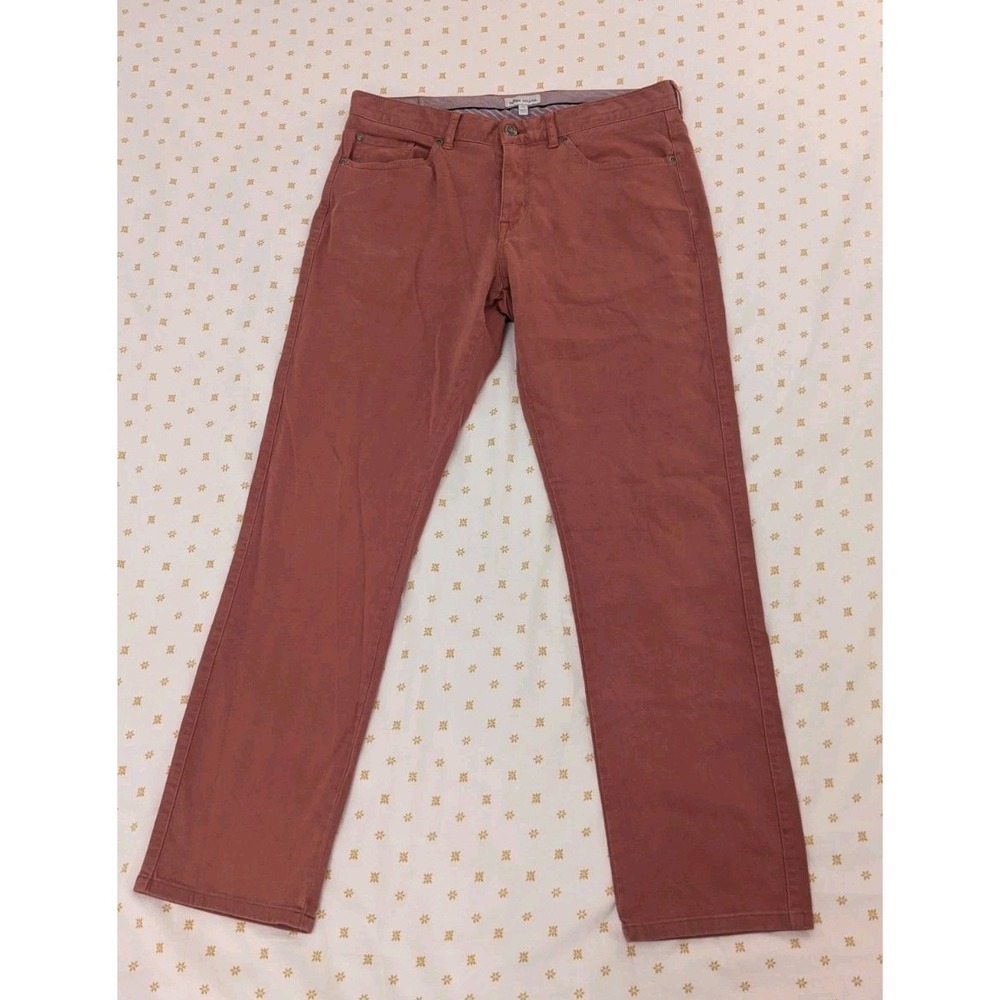 Peter Millar Pants Mens 34x31 Red Rust Ultimate Sateen 5 Pocket Chino Trouser